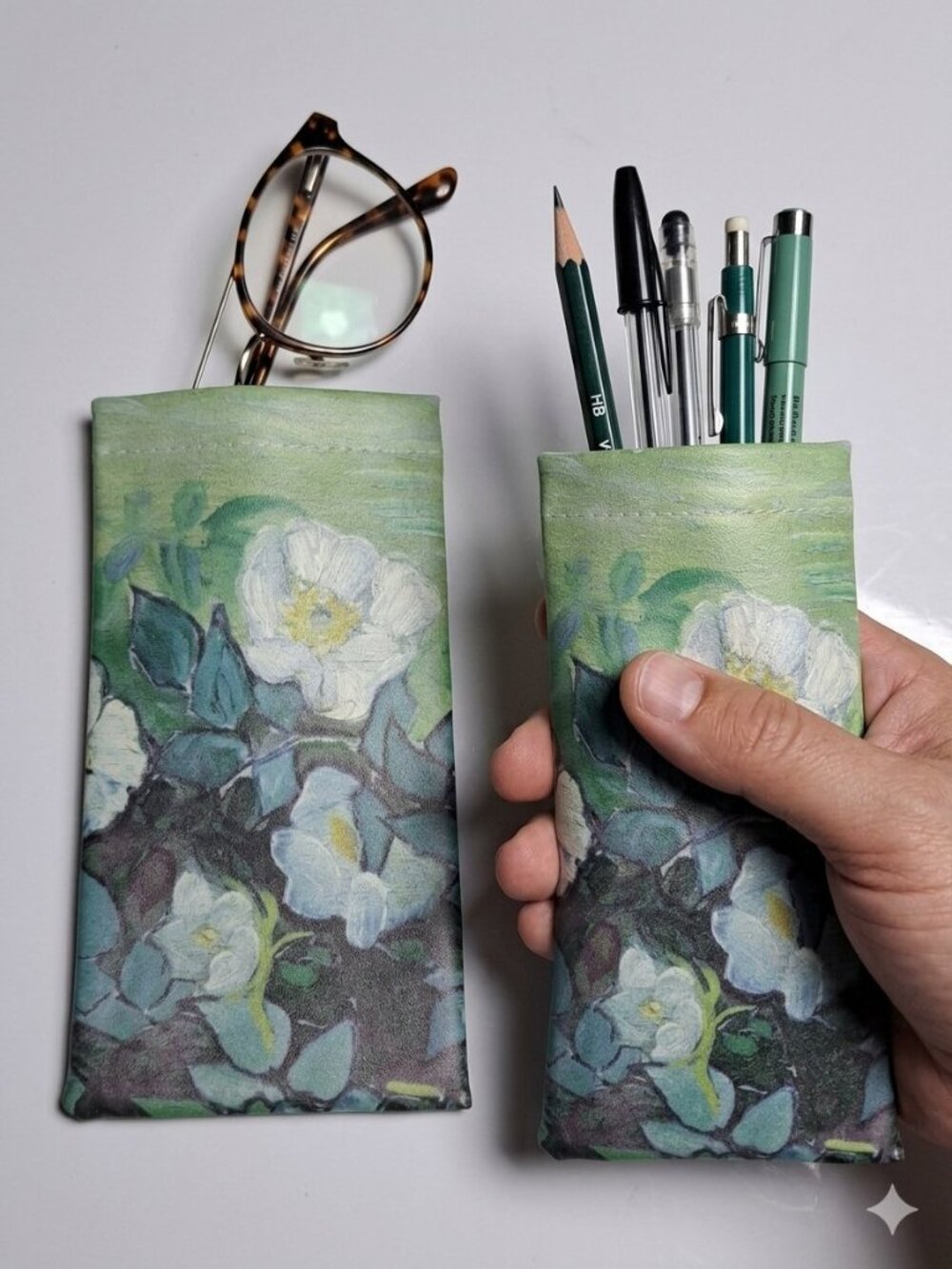 Vincent Van Gogh Wild Roses Soft Case Glasses Pen Pencil Case